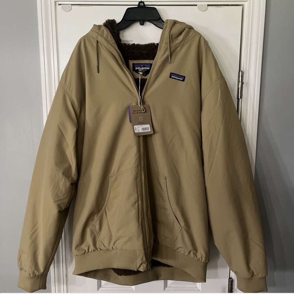 NWT Patagonia Lined Isthmus Hoodie bomber Jacket Mens XL Tan Brown khaki - Picture 3 of 9